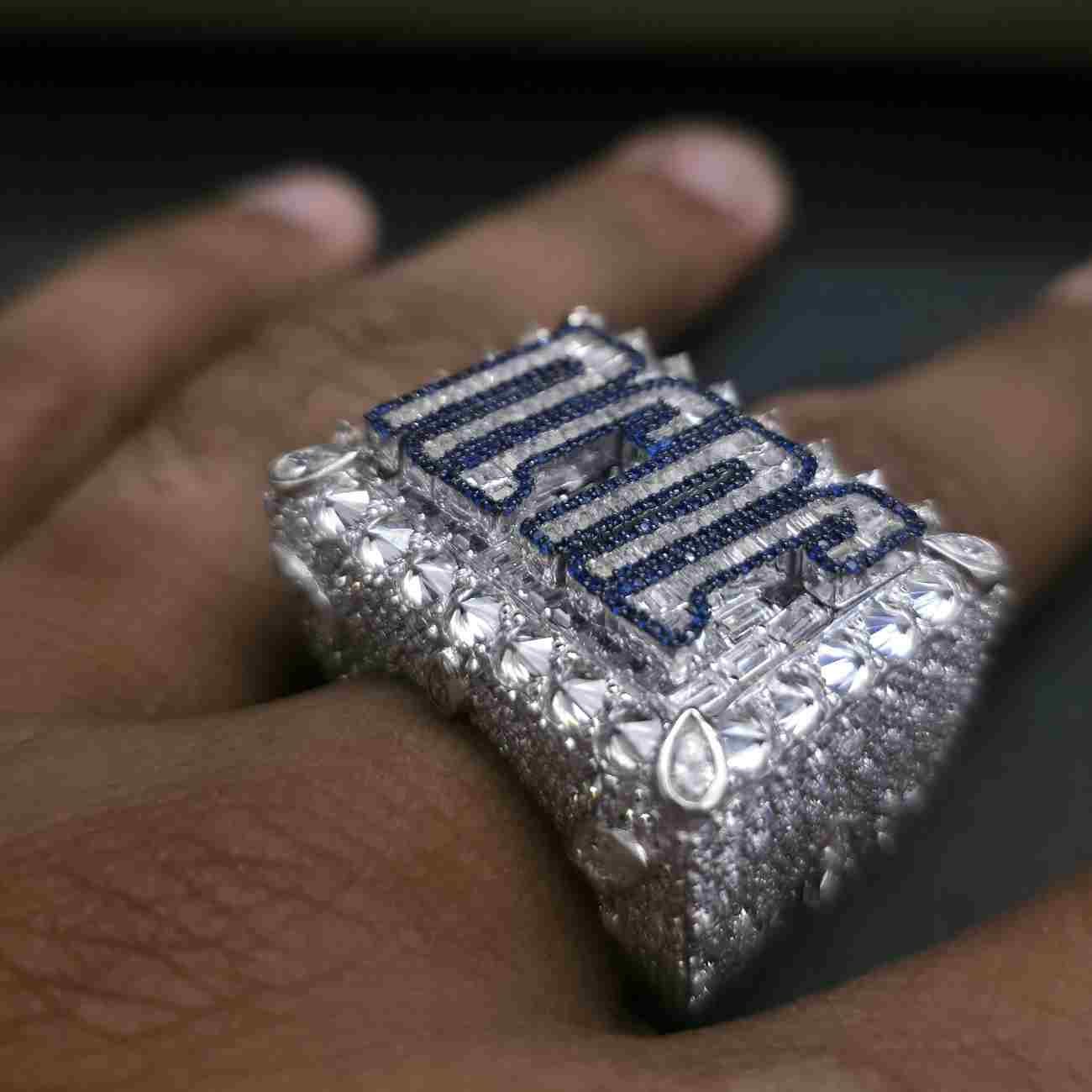 Customized Name Lab Grown Hip Hop Diamond Ring Alternate View
