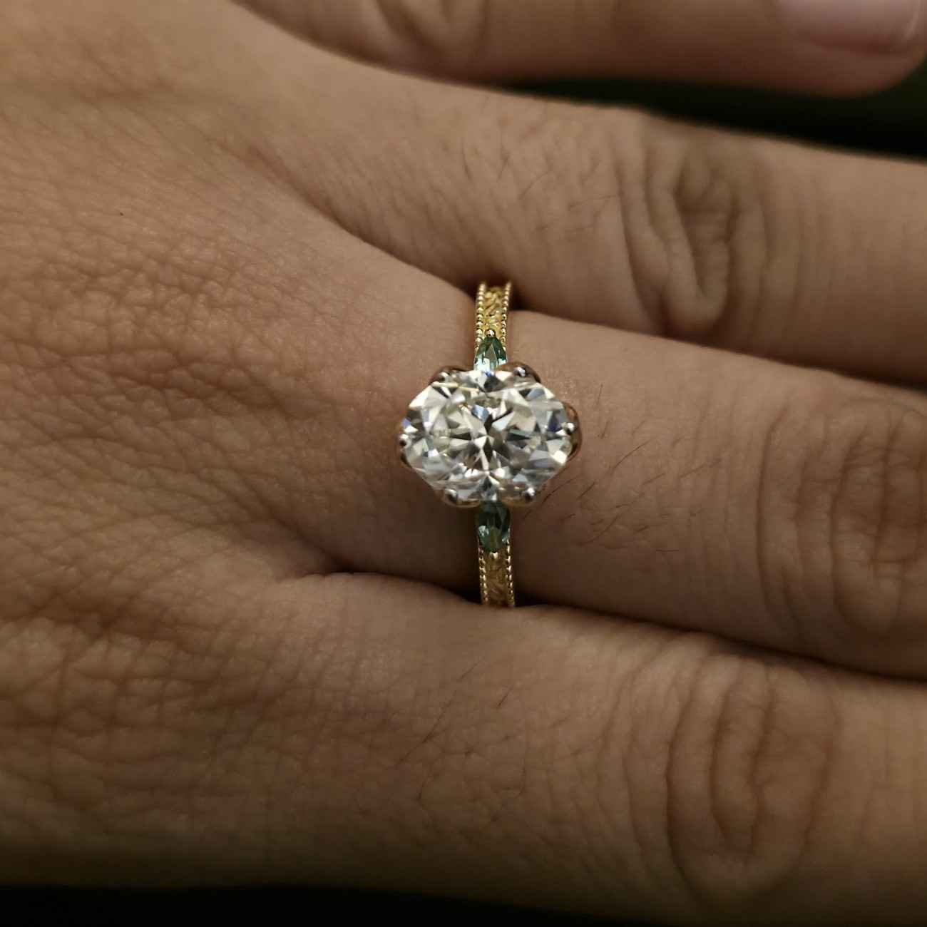 Exclusive Oval Cut Vintage Lab Grown Diamond Ring Alternate View
