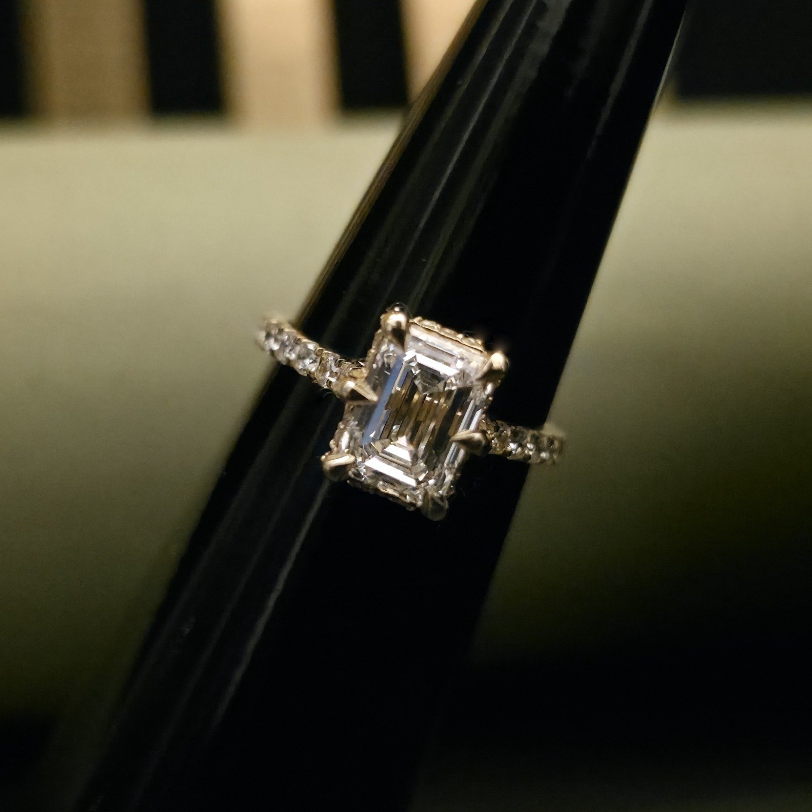 Classic Emerald Cut Lab grown Wedding Diamond Ring