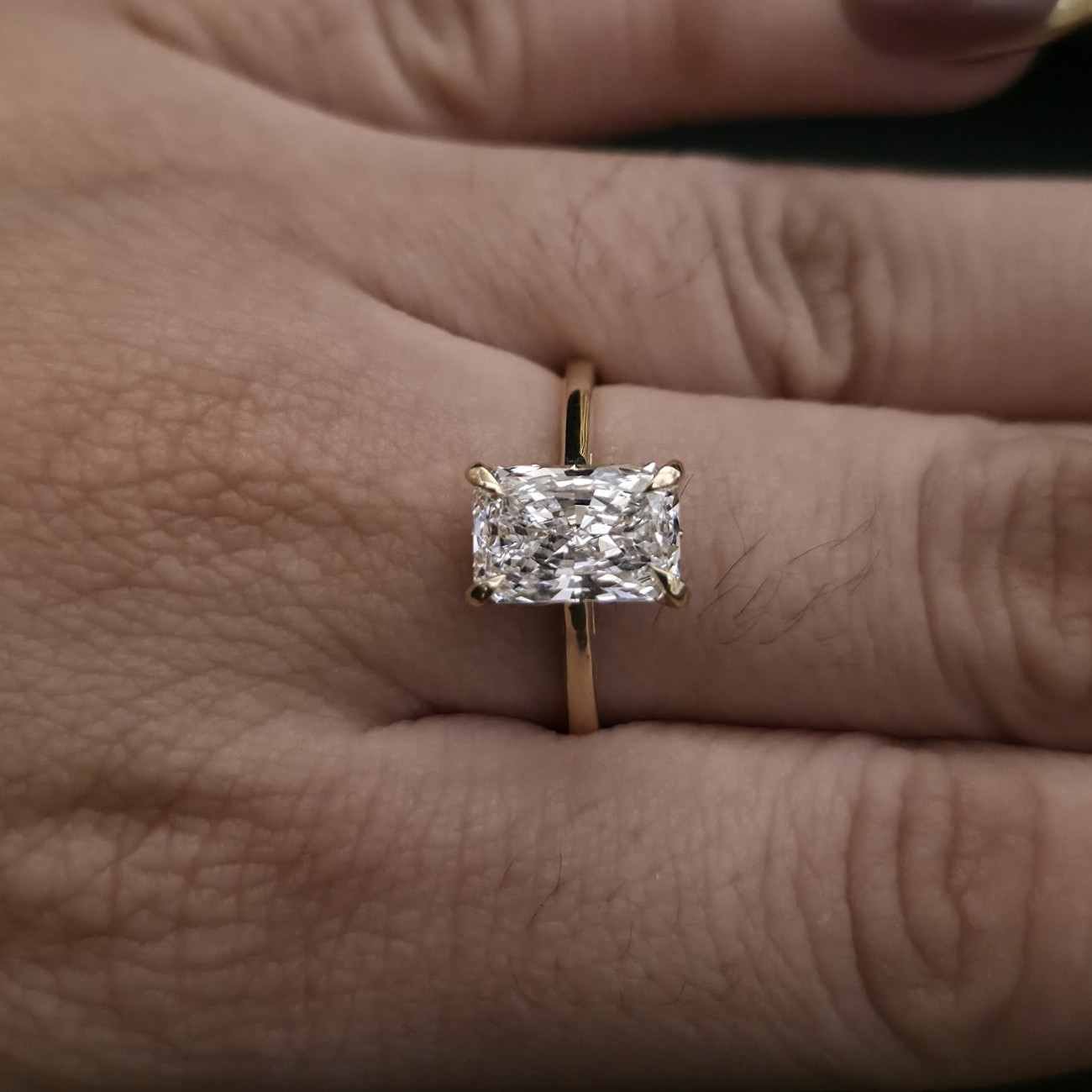 Minimalist Radiant Brilliant Cut Lab Grown Diamond Ring Alternate View
