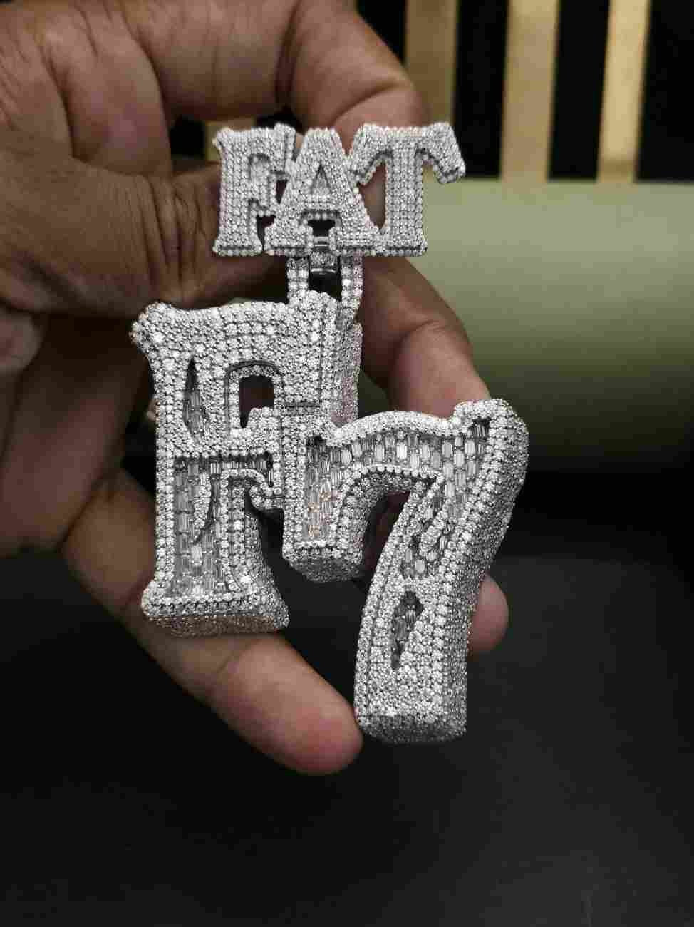 Customized Full Iced Out F7 Hip Hop Diamond Pendant Alternate View