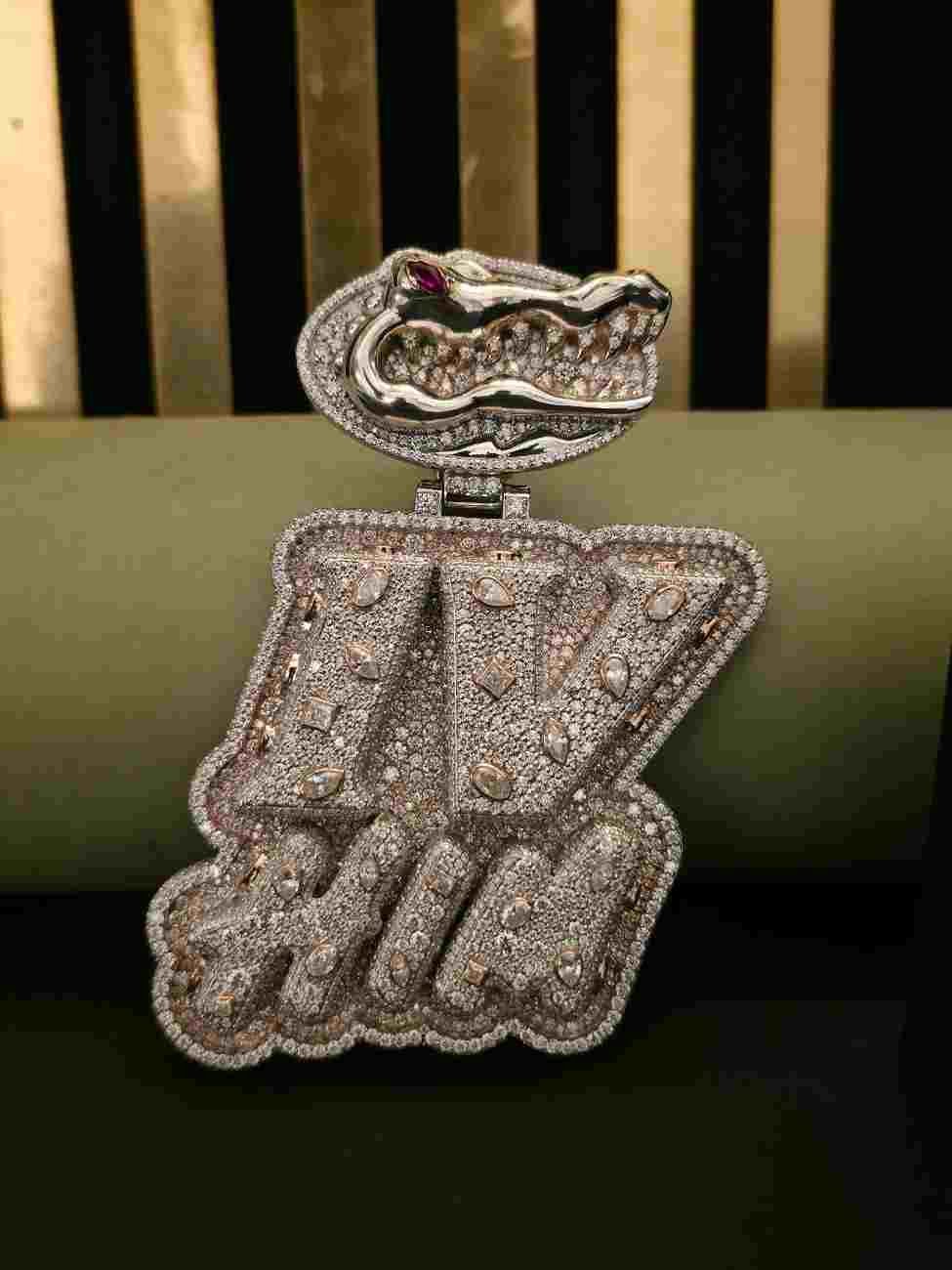 Unique Custom Full Iced Out IV HIM Hip Hop Diamond Pendant