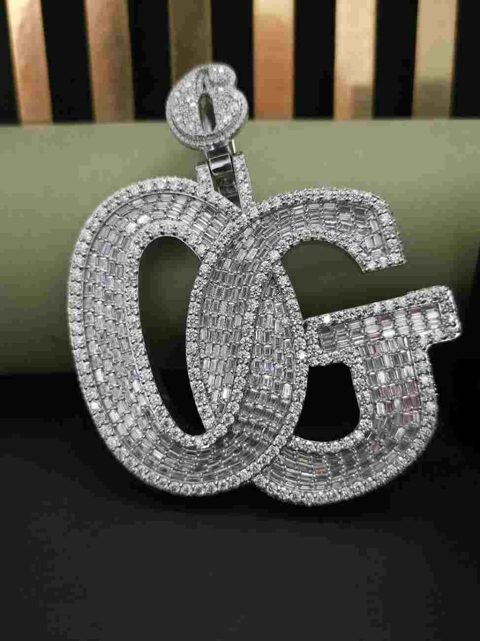 Full Iced Out OG Custom Latter Hip Hop Diamond Pendant