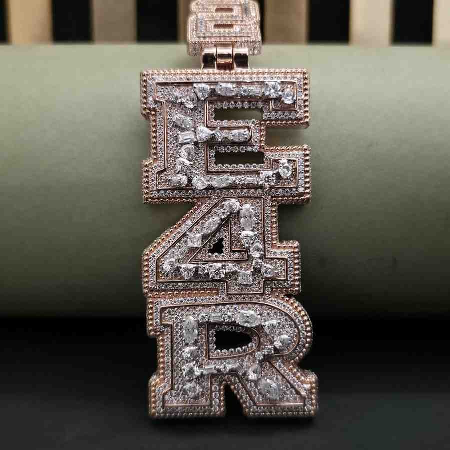 Custom E4R Diamond Pendant Rose Gold Hip Hop Pendant