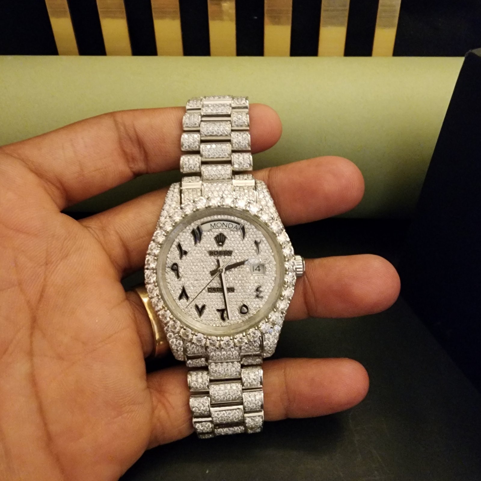 Premium Fully Iced Out Custom Diamond Watch Alternate View