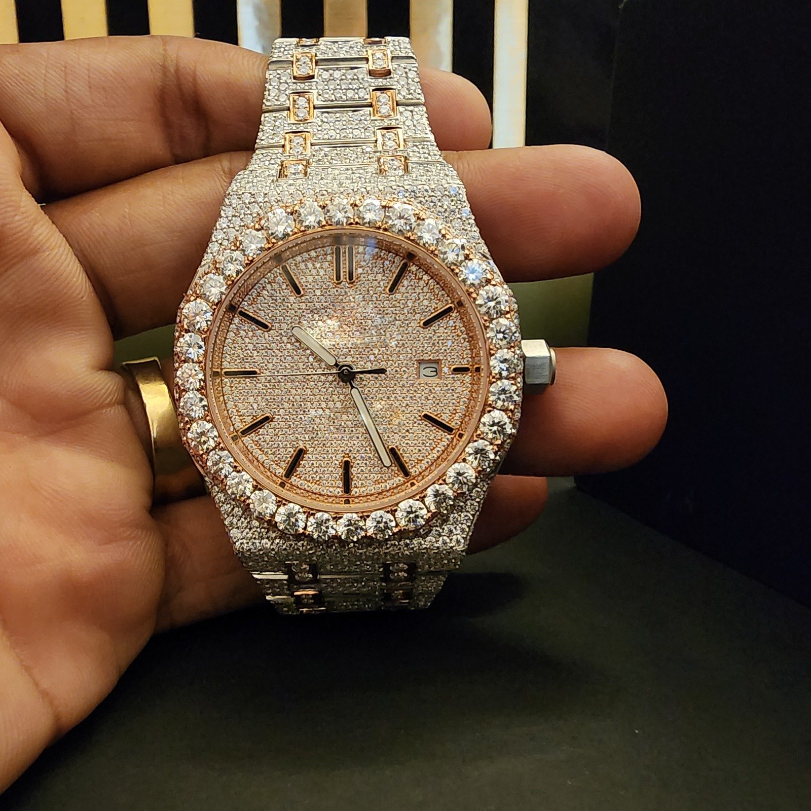 Exclusive Two Tone Full Iced Out Diamond Watch Alternate View