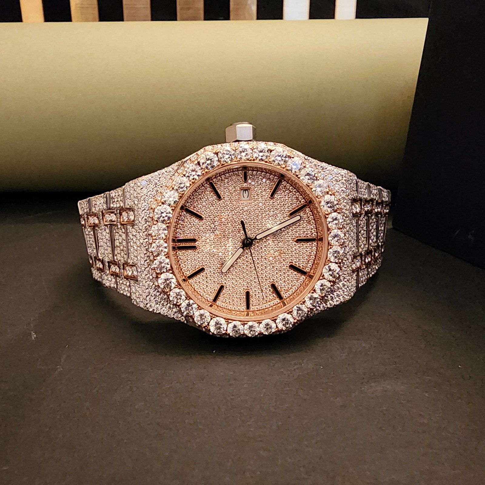 Exclusive Two Tone Full Iced Out Diamond Watch