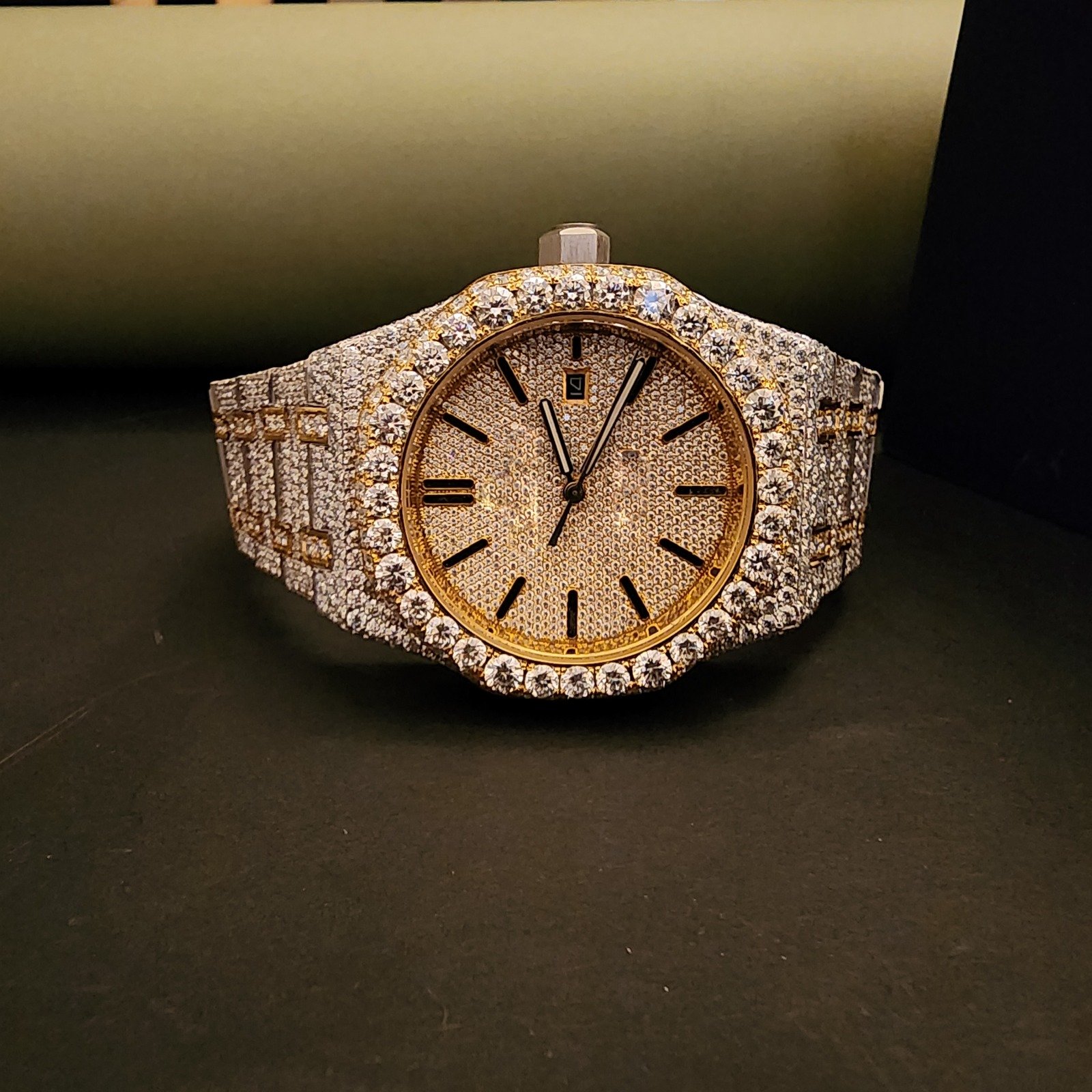 Men's Two Tone Full Iced Out Custom Diamond Watch