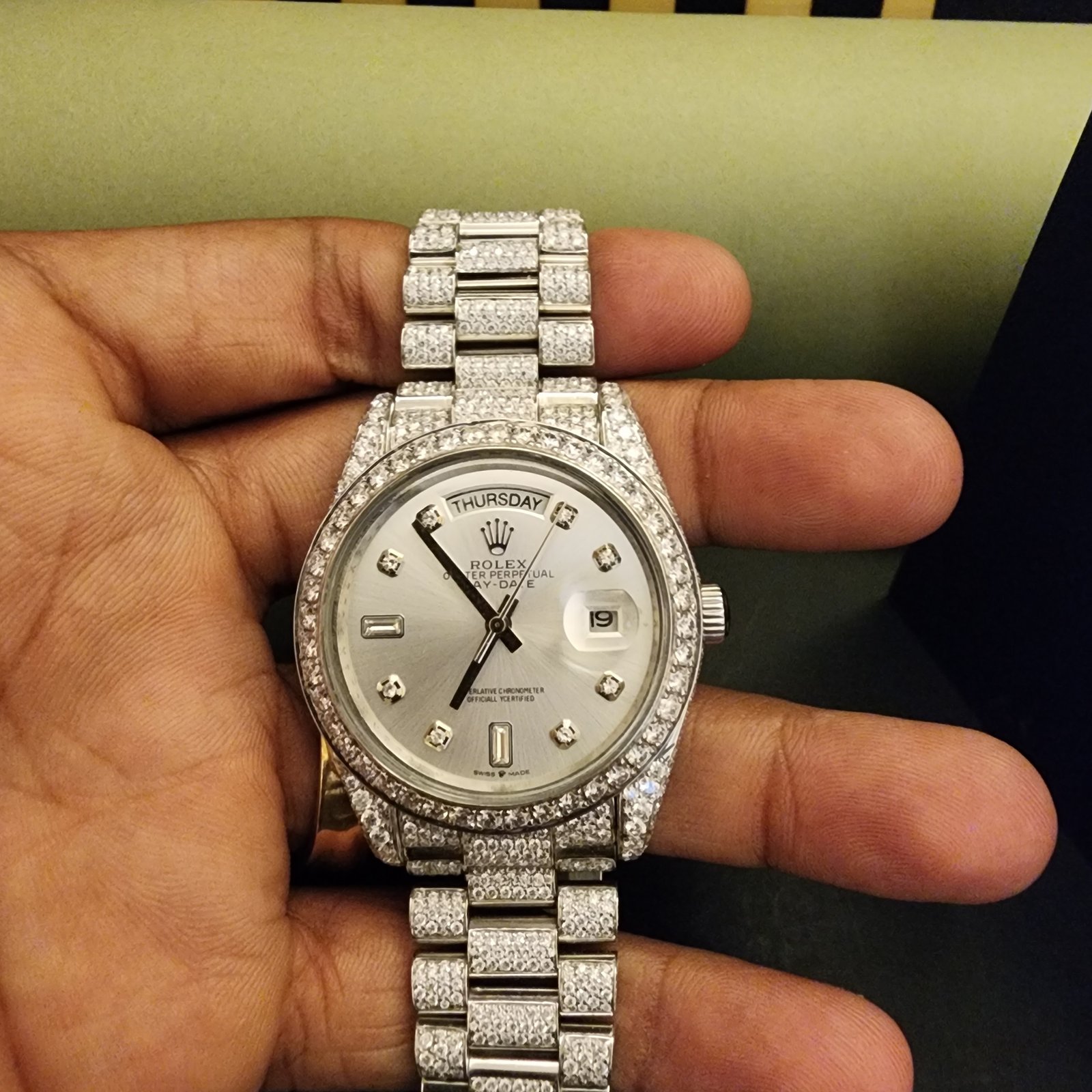Elegant Fully Iced Out Custom Diamond Watch Alternate View