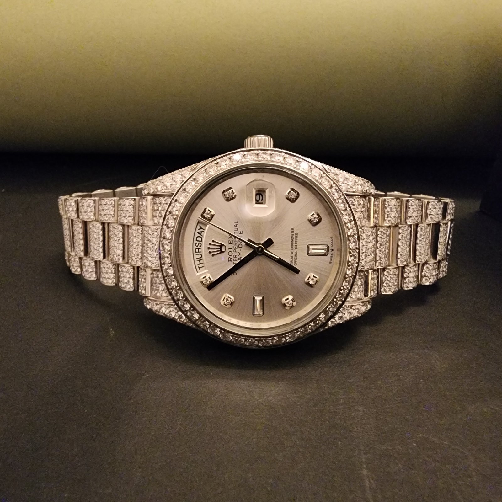 Elegant Fully Iced Out Custom Diamond Watch