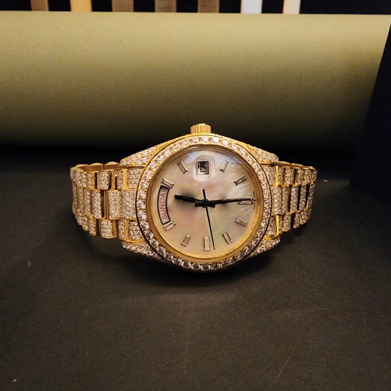 Yellow And White Two Tone Custom Diamond Watch