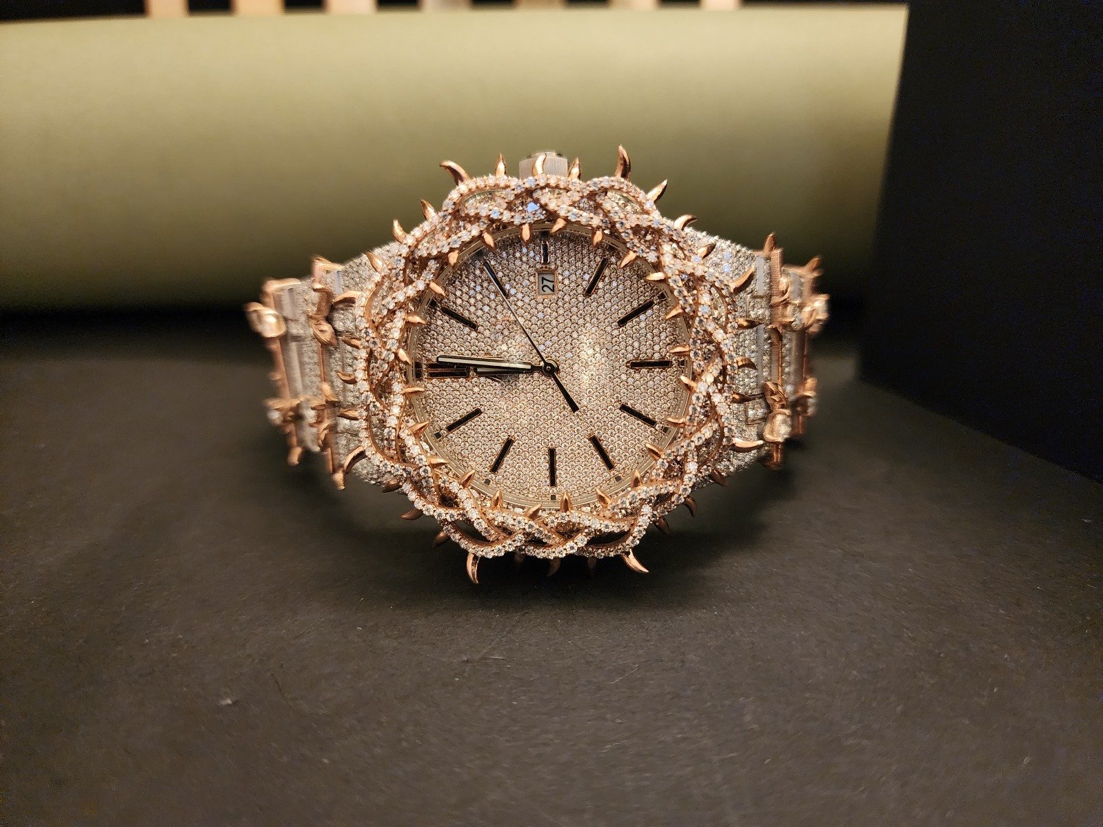 Custom Full Iced Out Throne Designer Diamond Watch