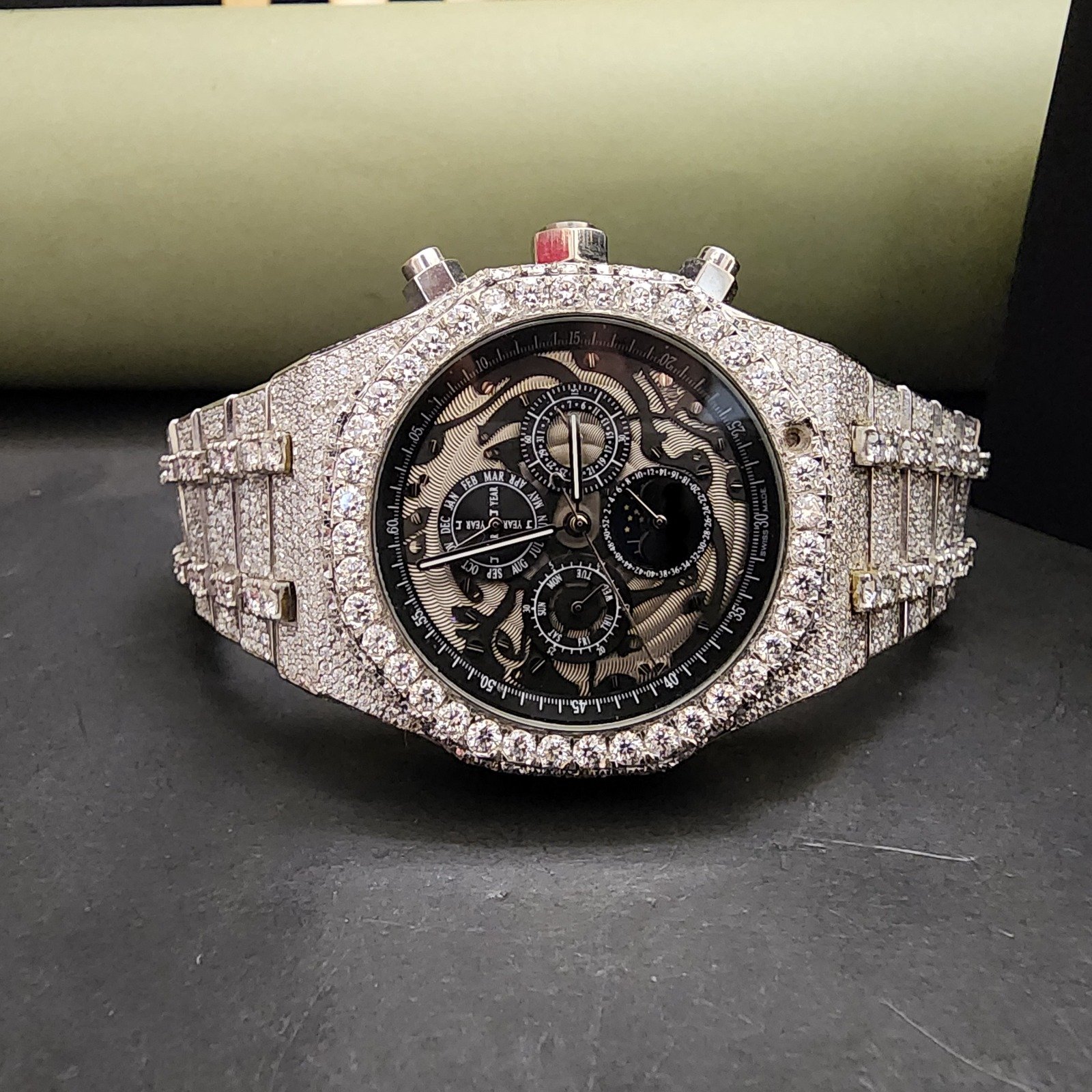 Premium Full Iced Out Chronograph Custom Diamond Watch