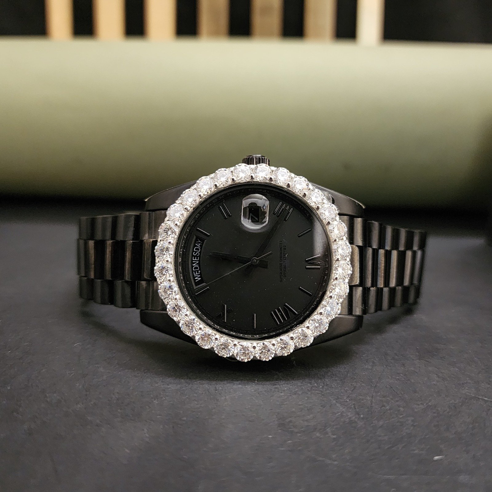 Classic Custom Half Iced Out Diamond Watch