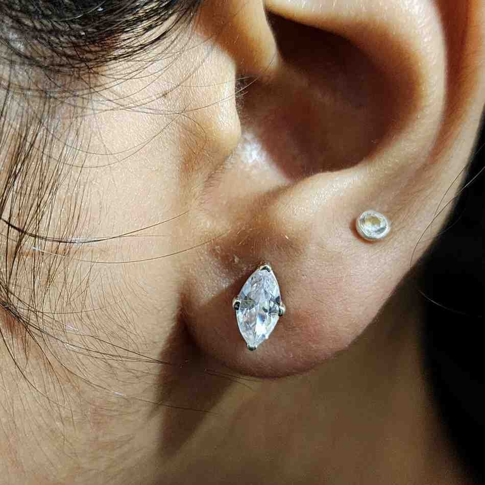 Marquise Cut Solitaire Diamond Stud Earrings Alternate View