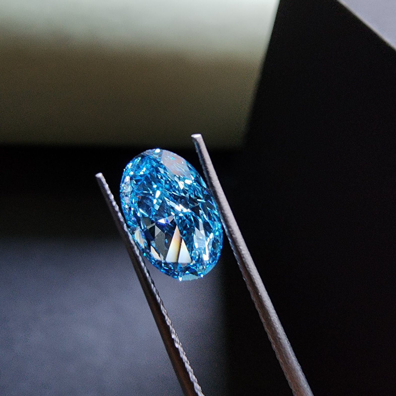 High Quality 1.51CT CVD Lab Grown Blue Diamond Oval Cut Loose Jewel
