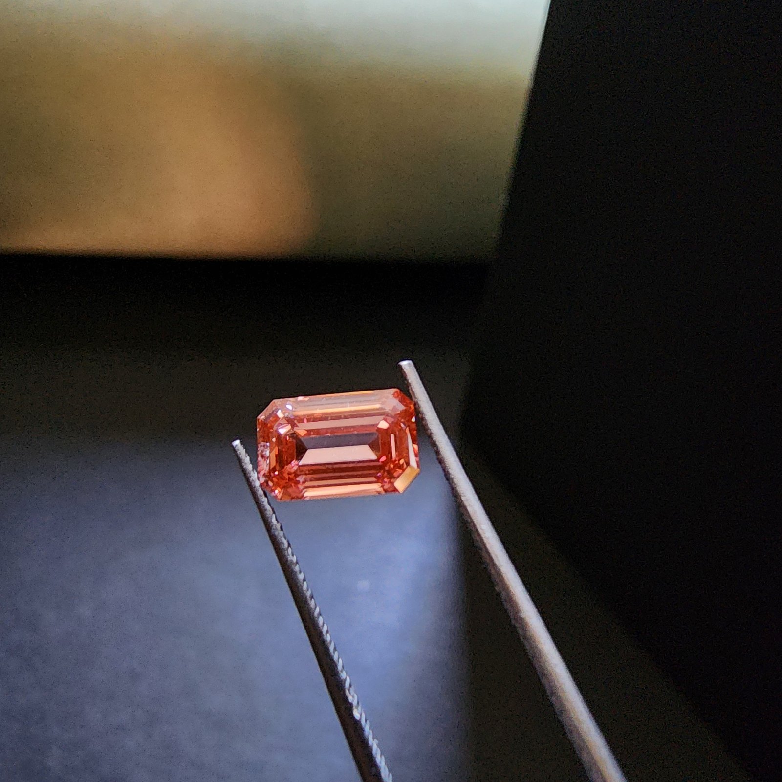 1.00ct Fancy Pink Emerald Cut CVD Lab Grown Diamond IGI Certified