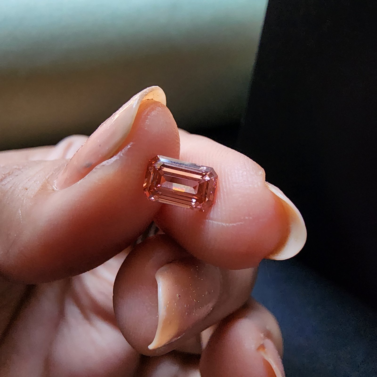 1.00ct Fancy Pink Emerald Cut CVD Lab Grown Diamond IGI Certified Alternate View