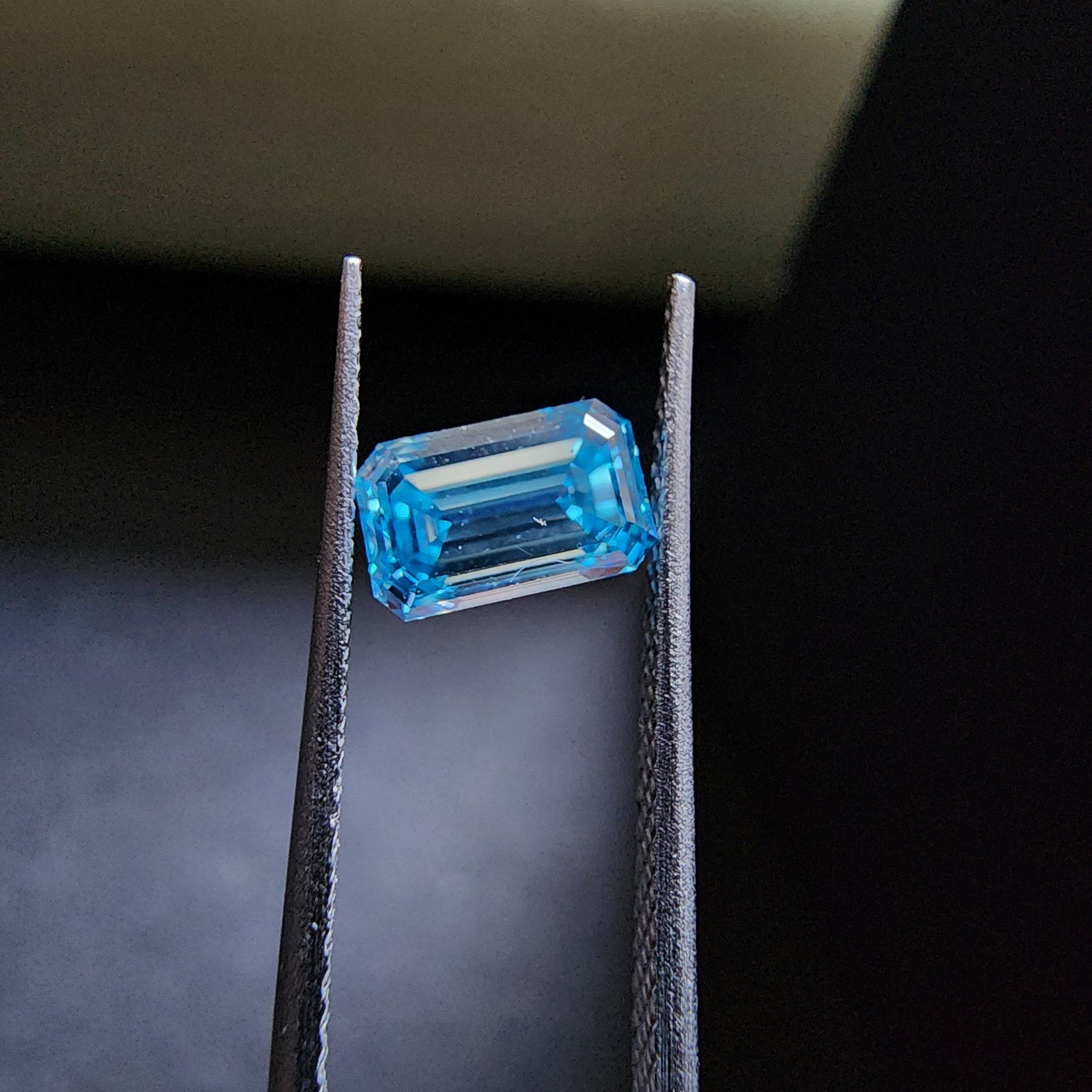 Elegant 0.80CT Blue Color Lab-Grown Emerald Cut Fancy Diamond Gem IGI Certified