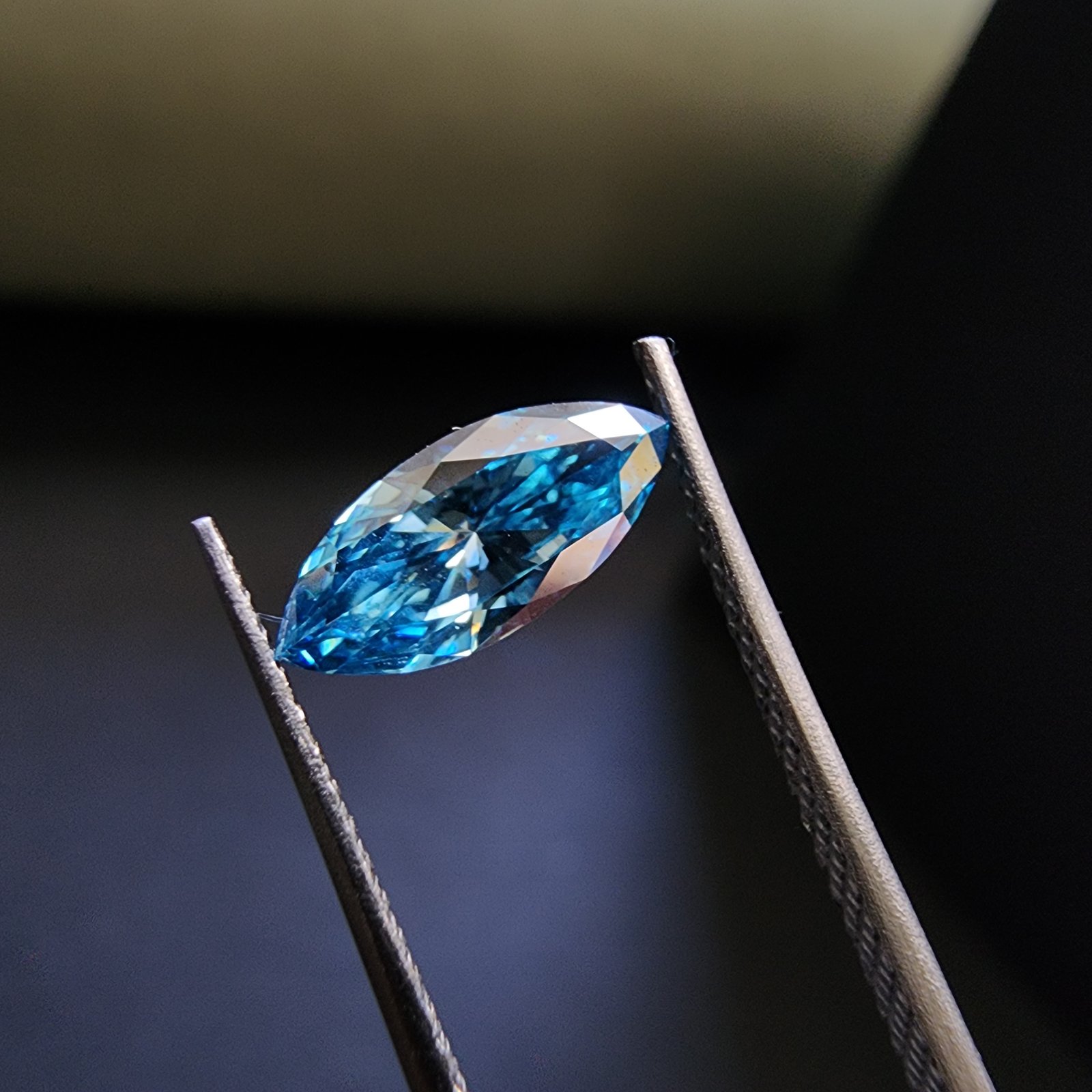 Blue Marquise Cut 0.515CT Fancy Color Lab-Grown IGI Certified Diamond