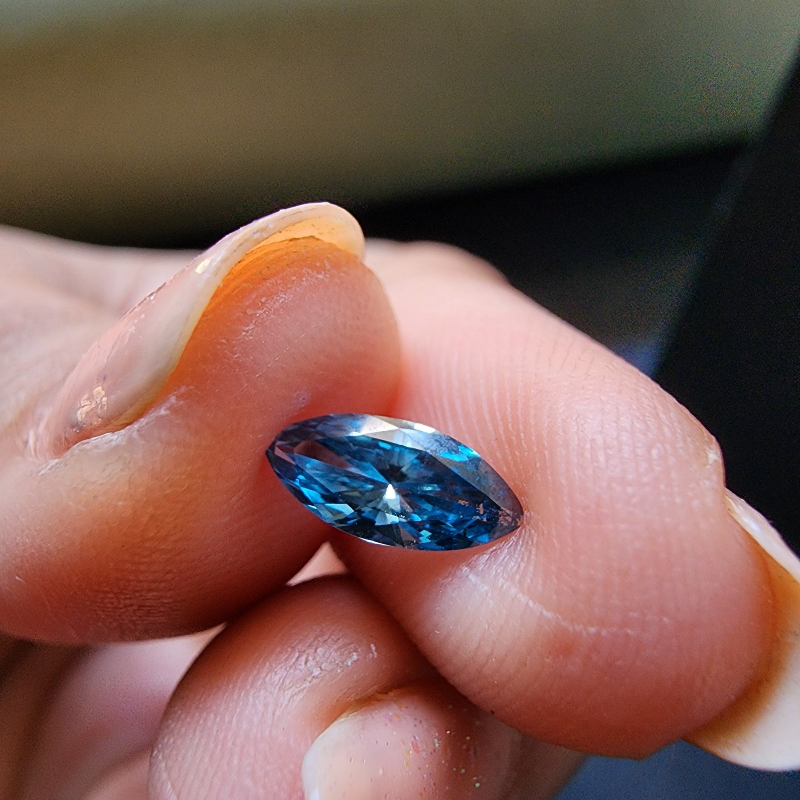 Blue Marquise Cut 0.515CT Fancy Color Lab-Grown IGI Certified Diamond Alternate View