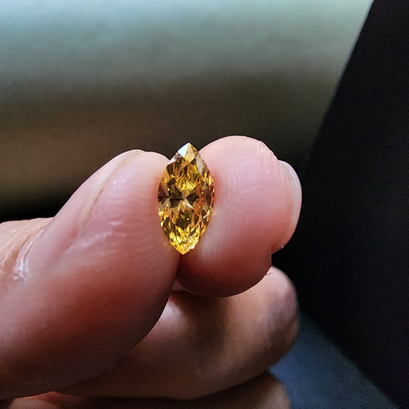 Yellow Marquise Shape Lab-Grown Diamond Beauty Brilliance 0.515CT IGI Certificate Alternate View
