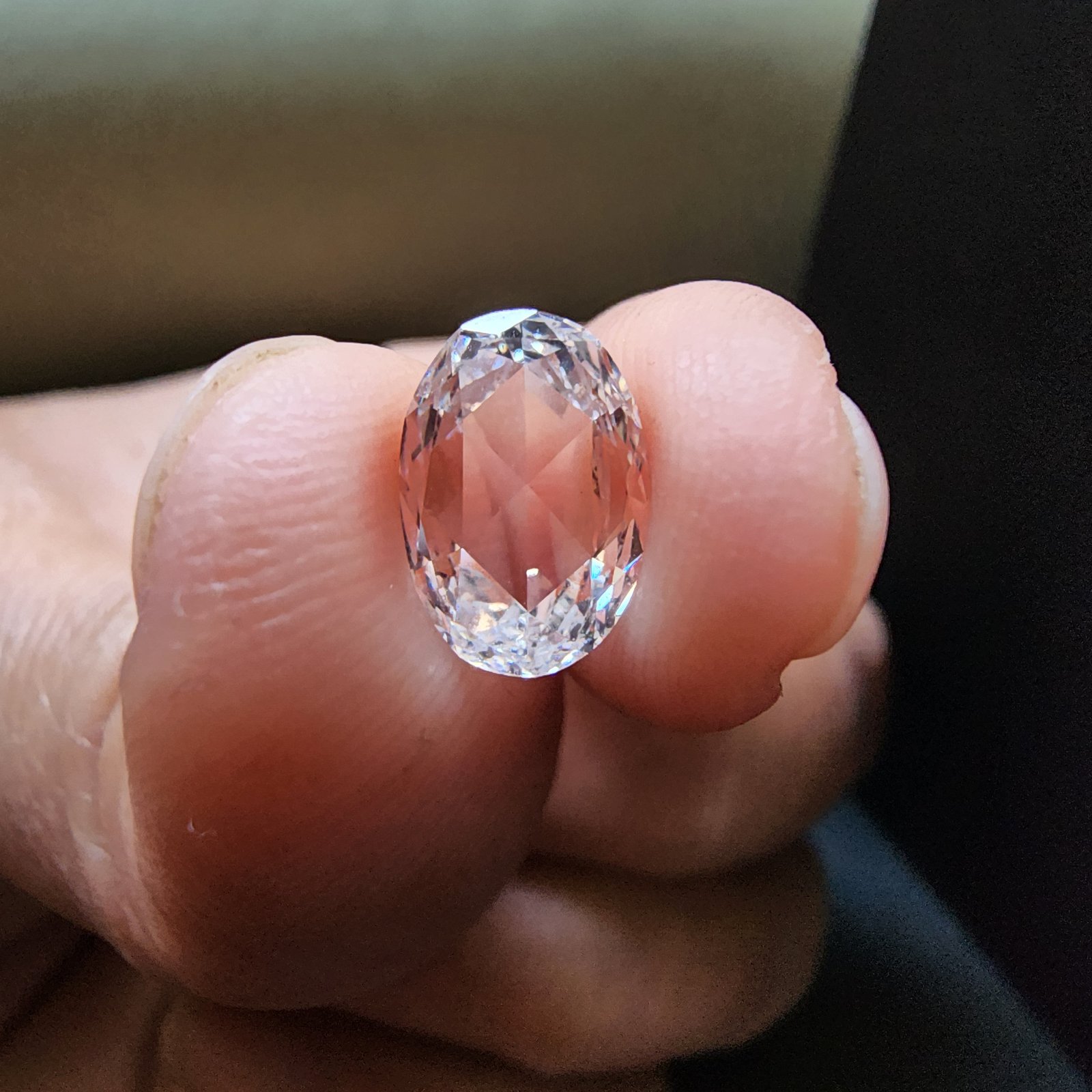 1.445CT Fancy Oval Rose Cut CVD Lab Grown Filled Diamond Alternate View
