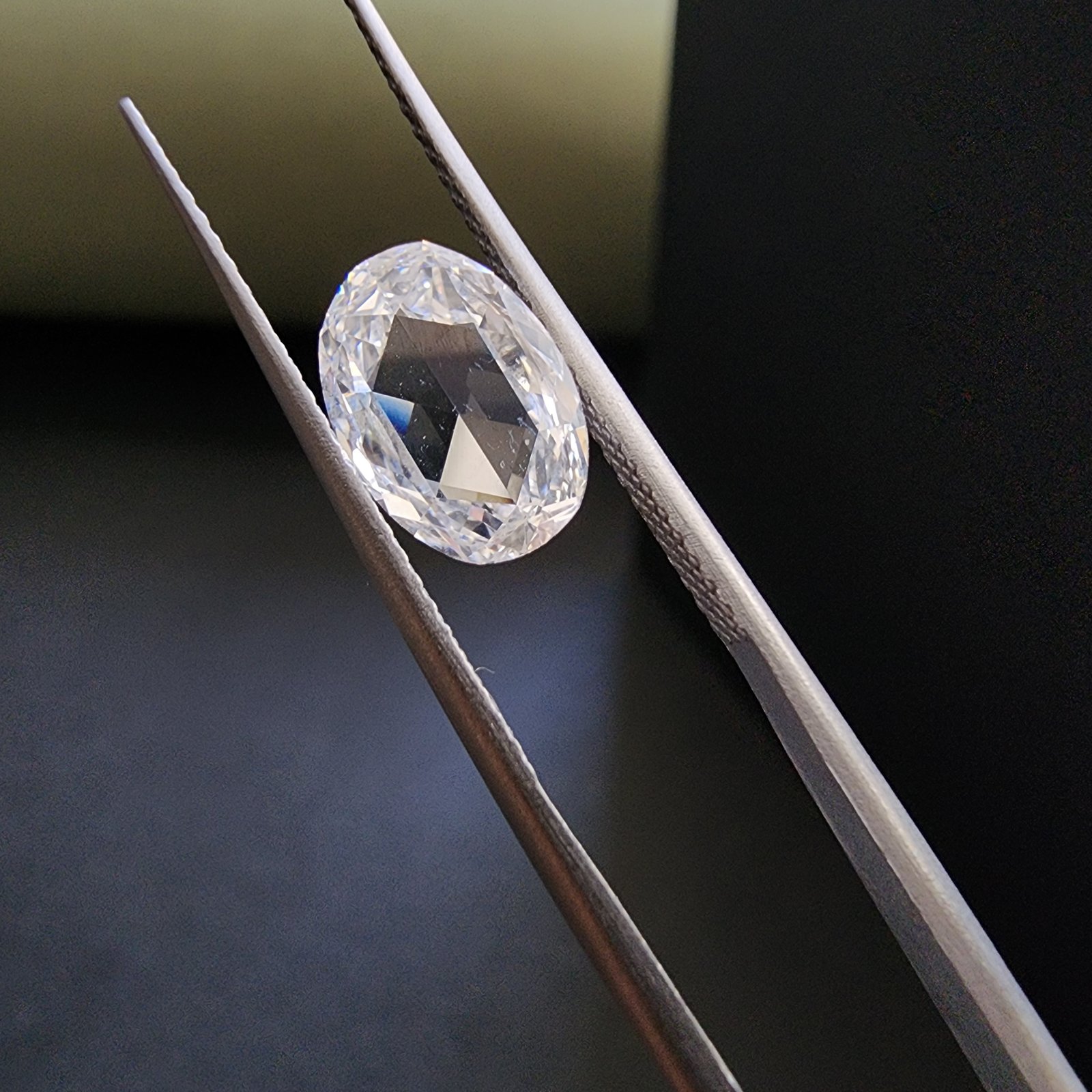 1.445CT Fancy Oval Rose Cut CVD Lab Grown Filled Diamond