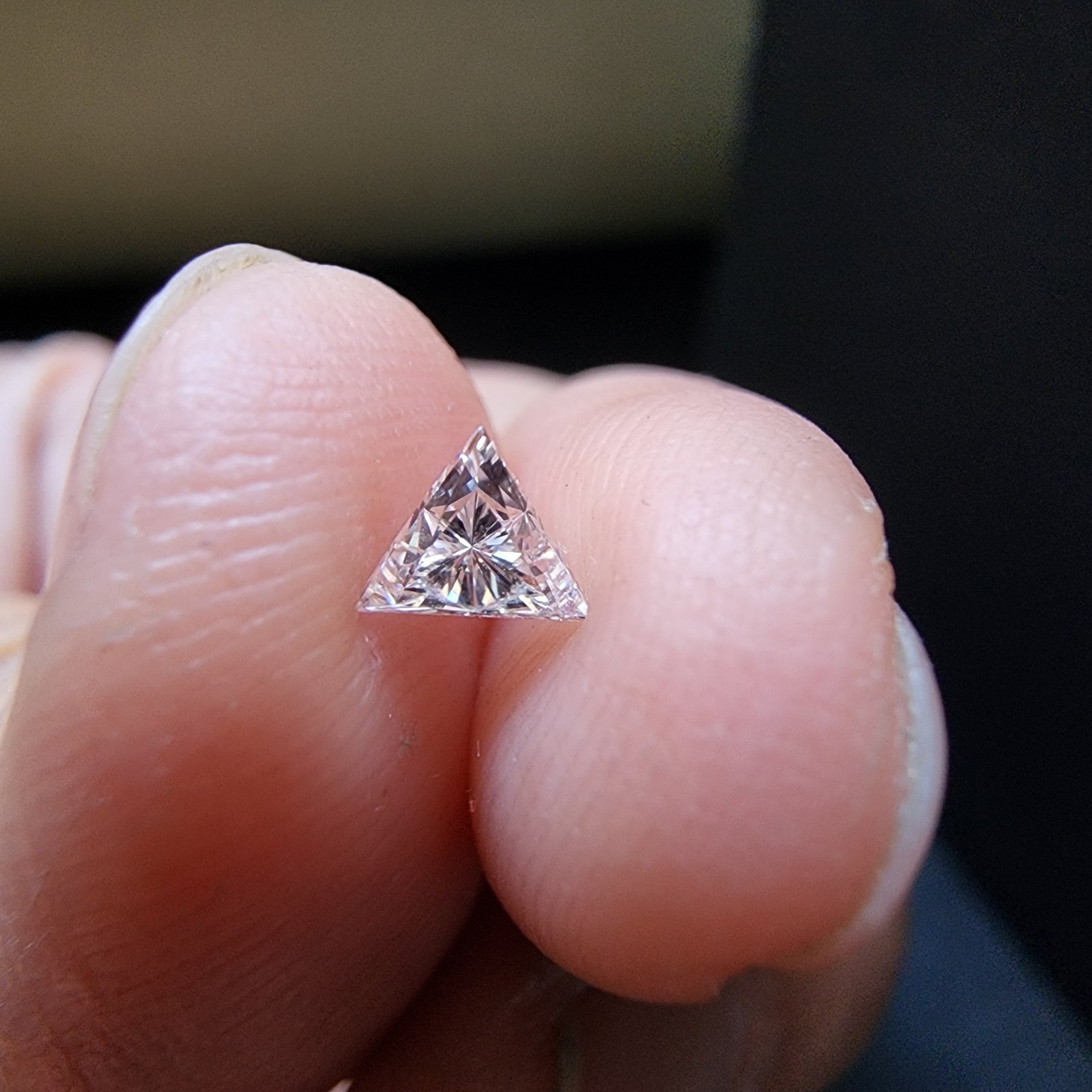 Modern Elegance 0.245CT Triangle Cut  CVD Lab Grown Filled Diamond IGI Certified Alternate View
