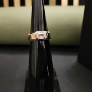 Emerald Moissanite Solitaire Engagement Ring