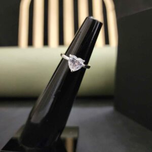 Elegant Heart Shape Moissanite Stainless Steel Ring