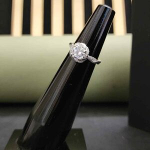 Natural Stone Solitaire Engagement Ring