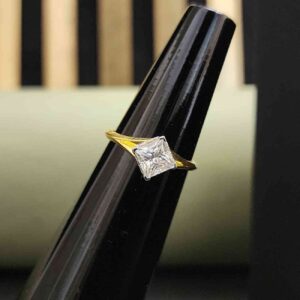 Elegant Radiant Cut Solitaire Diamond Ring