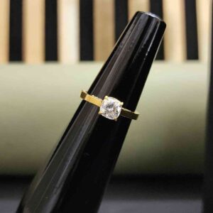 Unique Moissanite Cushion Cut Engagement Ring