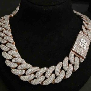 Elegant Full Iced Out Mosaic Setting Hip Hop Cuban Chain