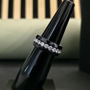 Elegant Trendy Black Diamond Eternity Ring