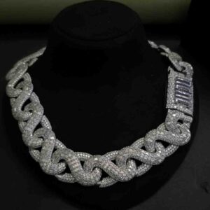 Elegant Full Iced Out Emerald Cut Diamond Cuban Chain